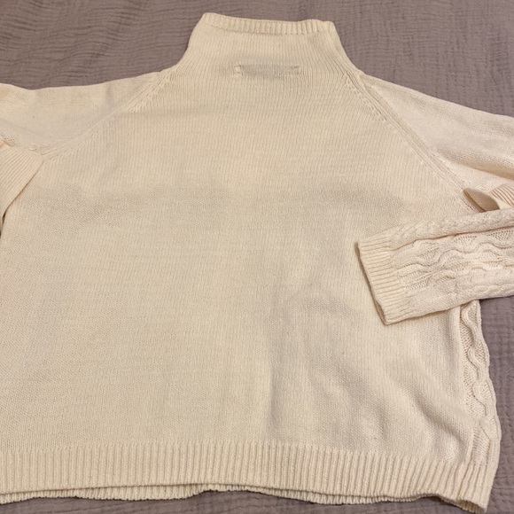 Project Naadam Cream Ruffle Cable Knot Sweater. Size Xs - Picture 8 of 8